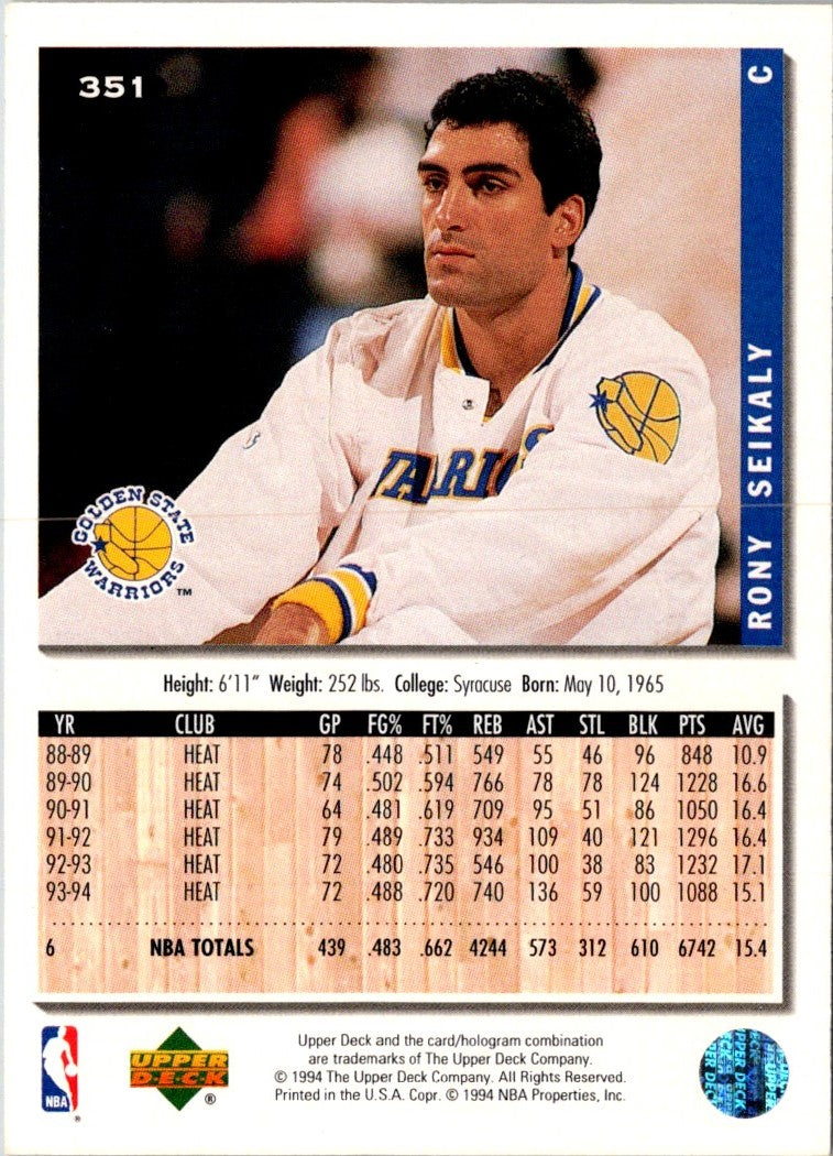 1994 Collector's Choice Rony Seikaly