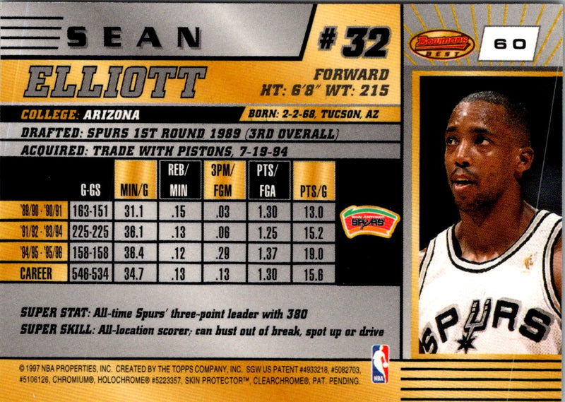 1996 Bowman's Best Sean Elliott