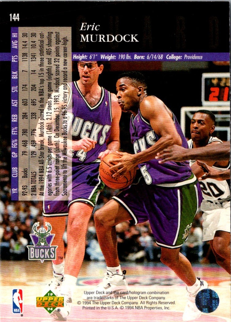 1993 Upper Deck Special Edition Electric Court Eric Murdock