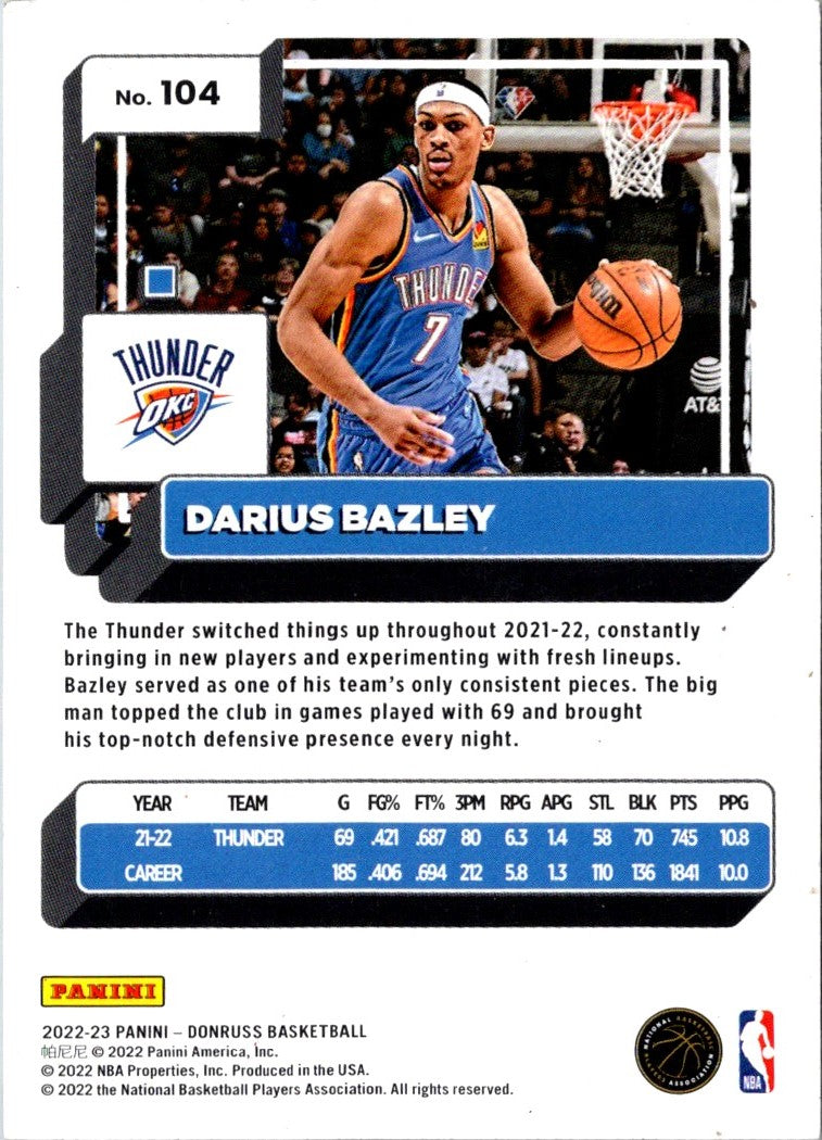 2022 Donruss Darius Bazley