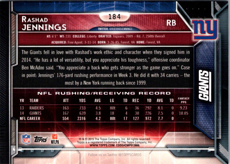 2015 Topps Rashad Jennings