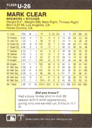 1986 Fleer Update Mark Clear