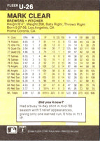 1986 Fleer Update Mark Clear #U-26