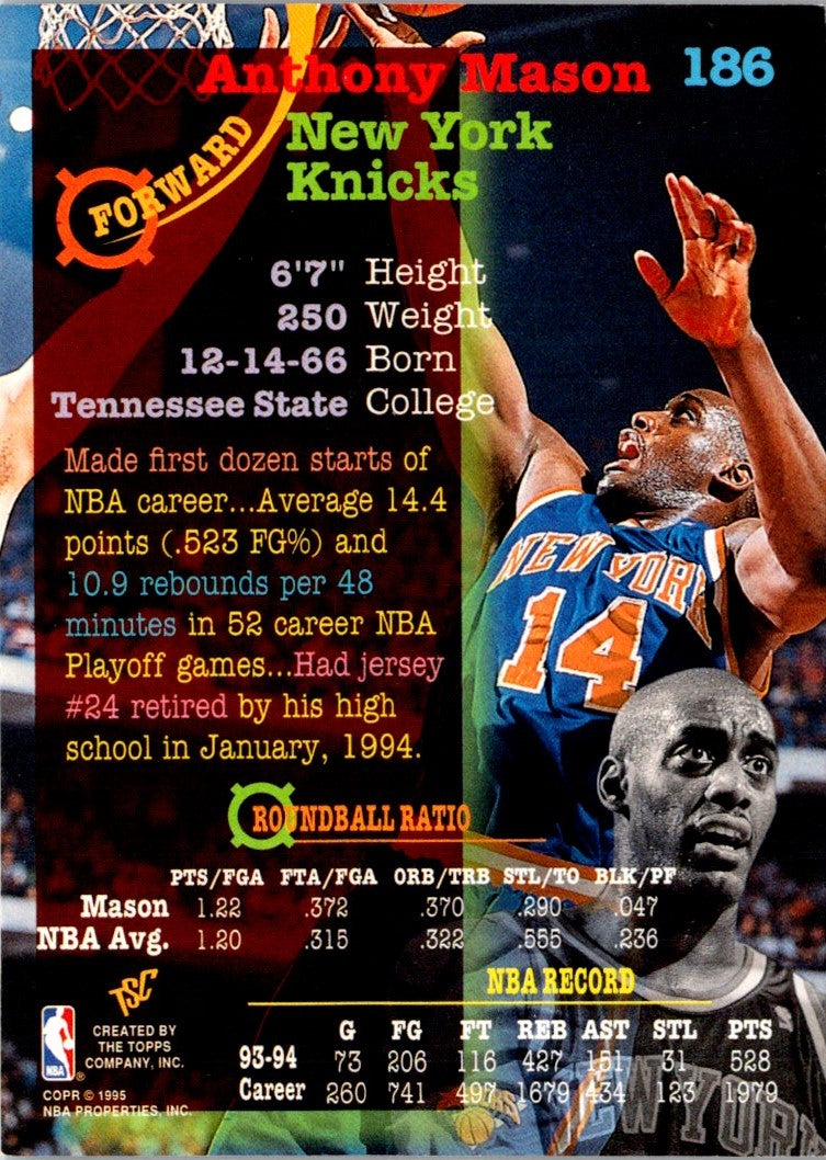 1994 Stadium Club 1st Day Issue Anthony Mason