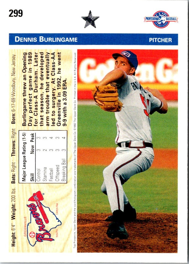 1992 Upper Deck Minors Dennis Burlingame