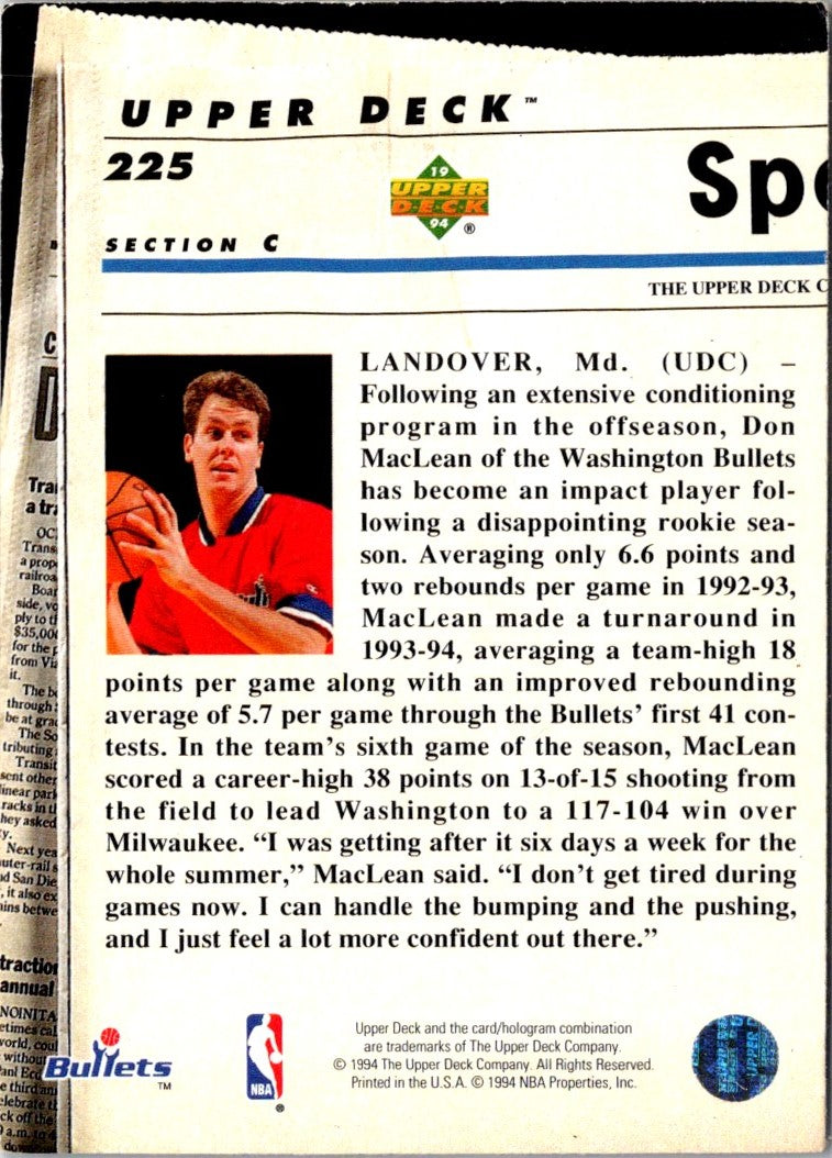 1993 Upper Deck Special Edition Don MacLean