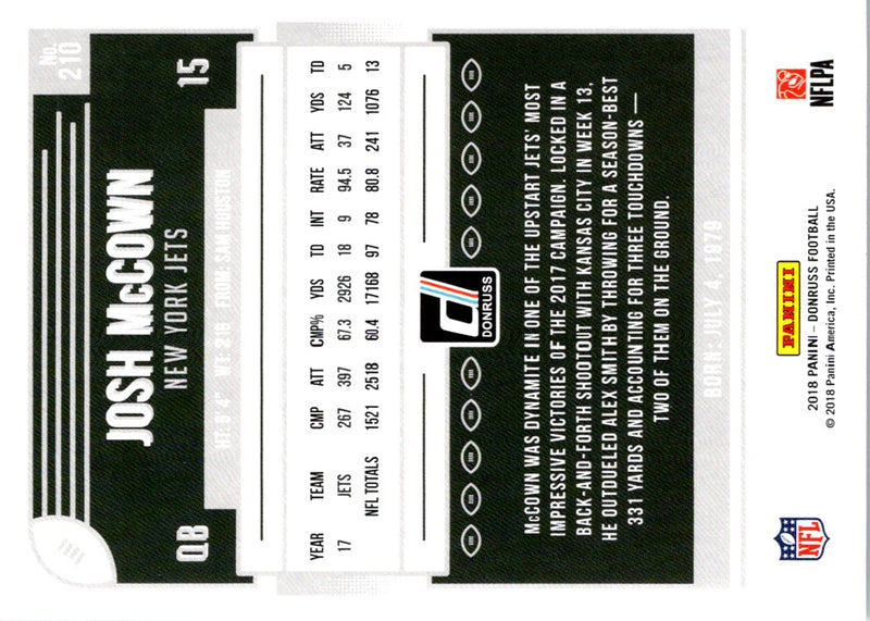 2018 Donruss Josh McCown
