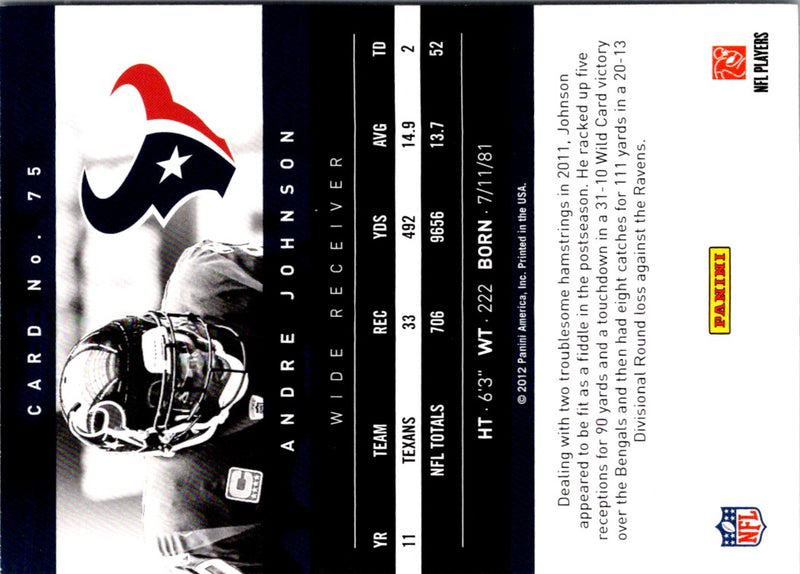 2012 Panini Prestige Andre Johnson