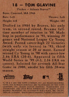 2001 Bowman Heritage Tom Glavine #18