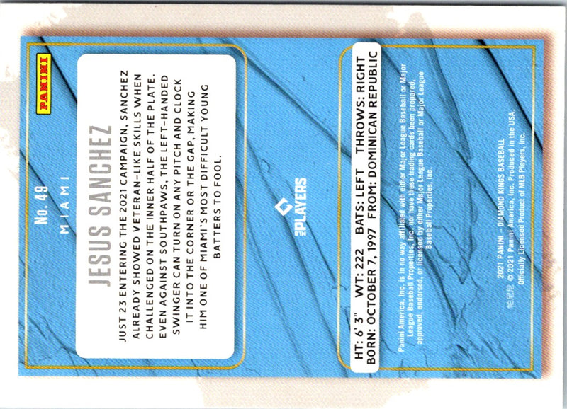 2021 Panini Diamond Kings Blue Jesus Sanchez
