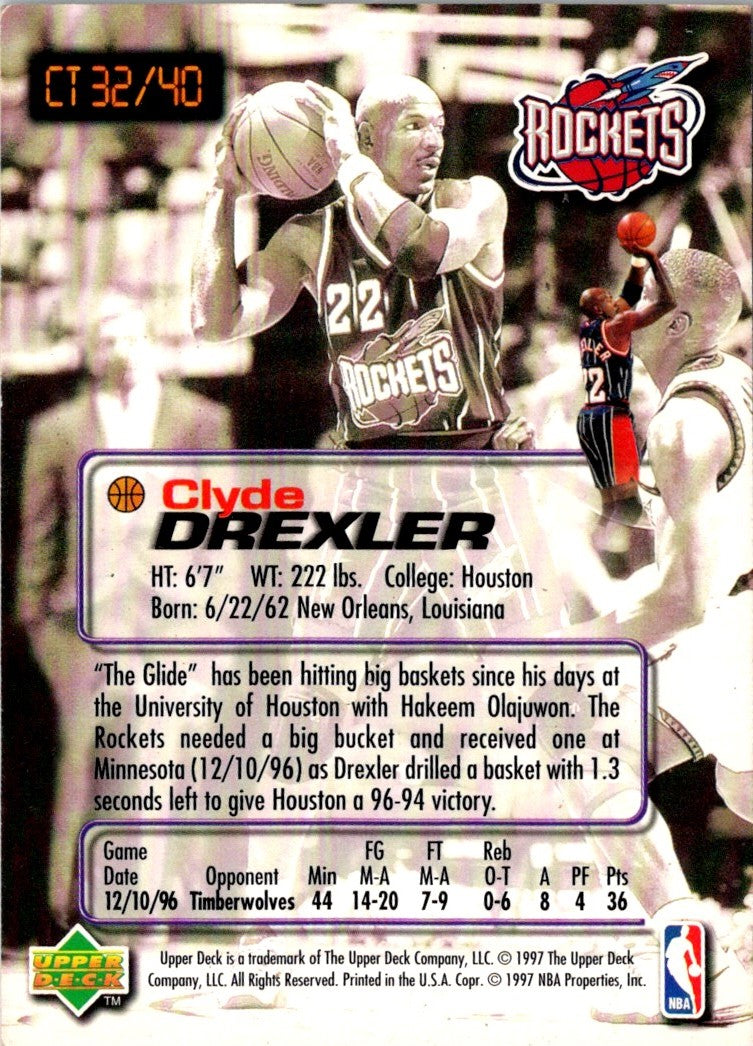 1997 Upper Deck Nestle Crunch Time Clyde Drexler