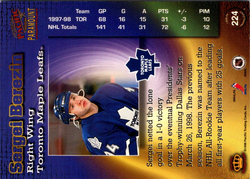 1998 Pacific Paramount Sergei Berezin