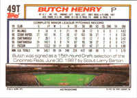 1992 Topps Traded Butch Henry #49T Rookie