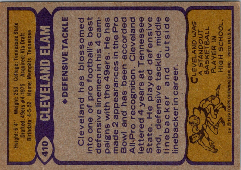 1979 Topps Cleveland Elam