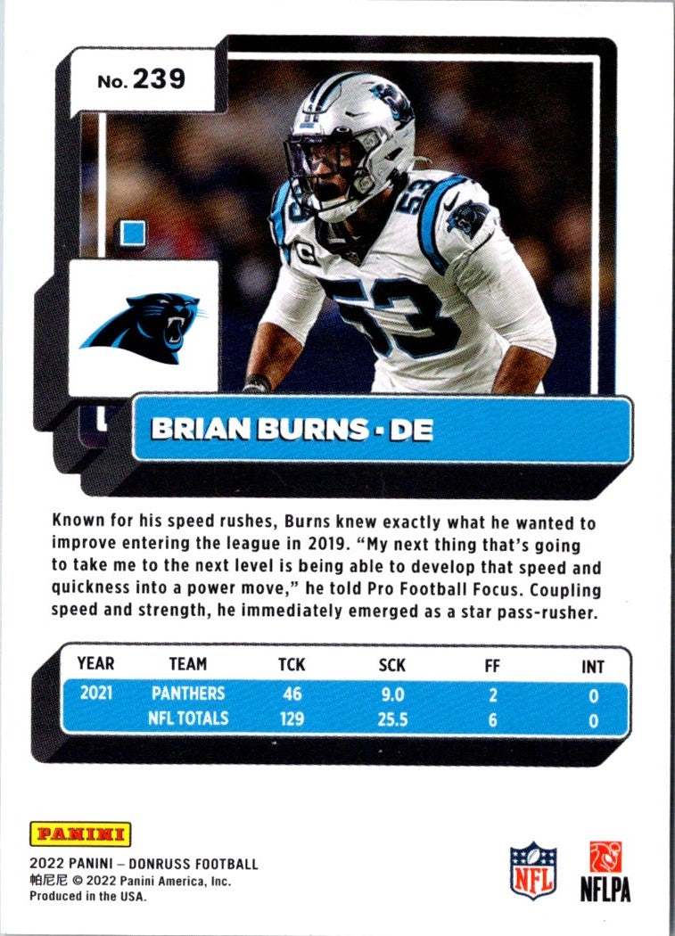 2022 Donruss Blue Press Proof Brian Burns