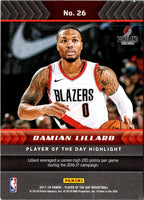2017 Panini Player of the Day Damian Lillard #26