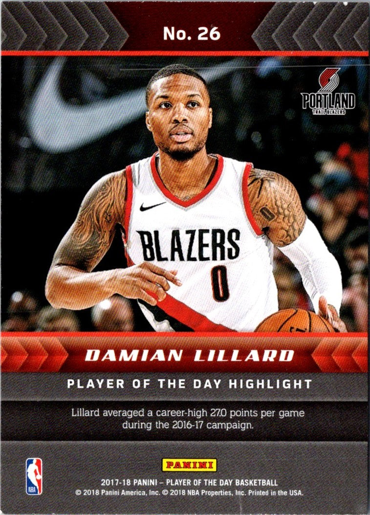 2017 Panini Player of the Day Damian Lillard