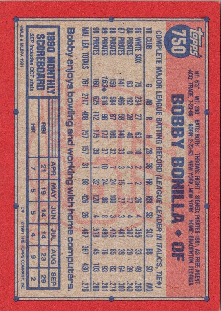 1991 Topps Bobby Bonilla