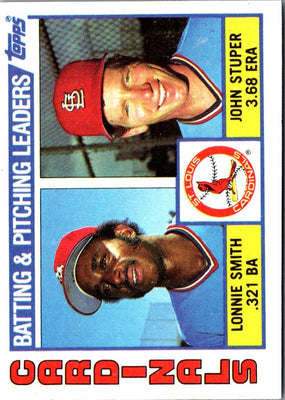1984 Topps Cardinals Batting & Pitching Leaders/Checklist #186