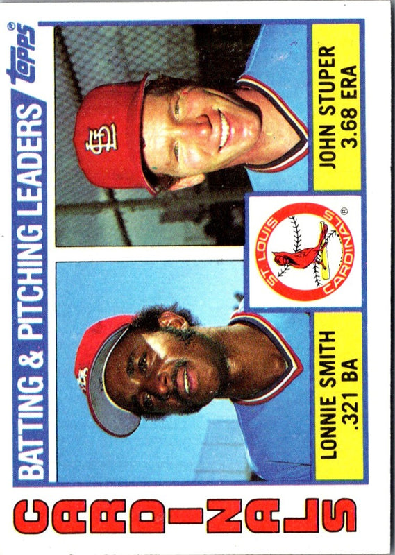 1984 Topps Cardinals Batting & Pitching Leaders/Checklist #186