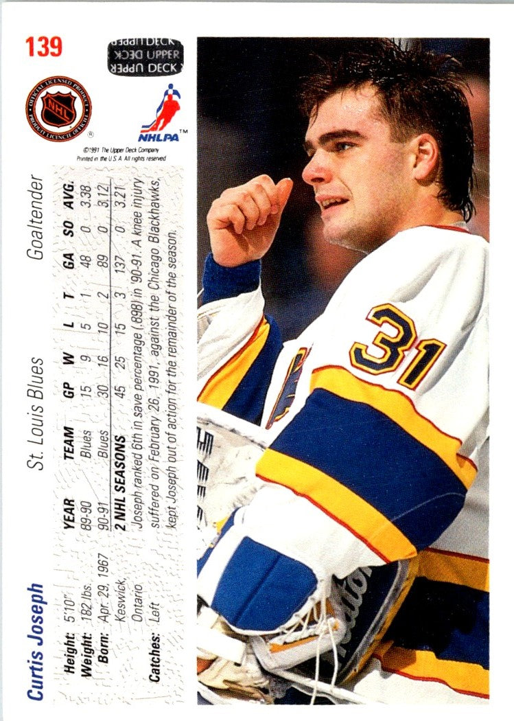 1991 Upper Deck Curtis Joseph