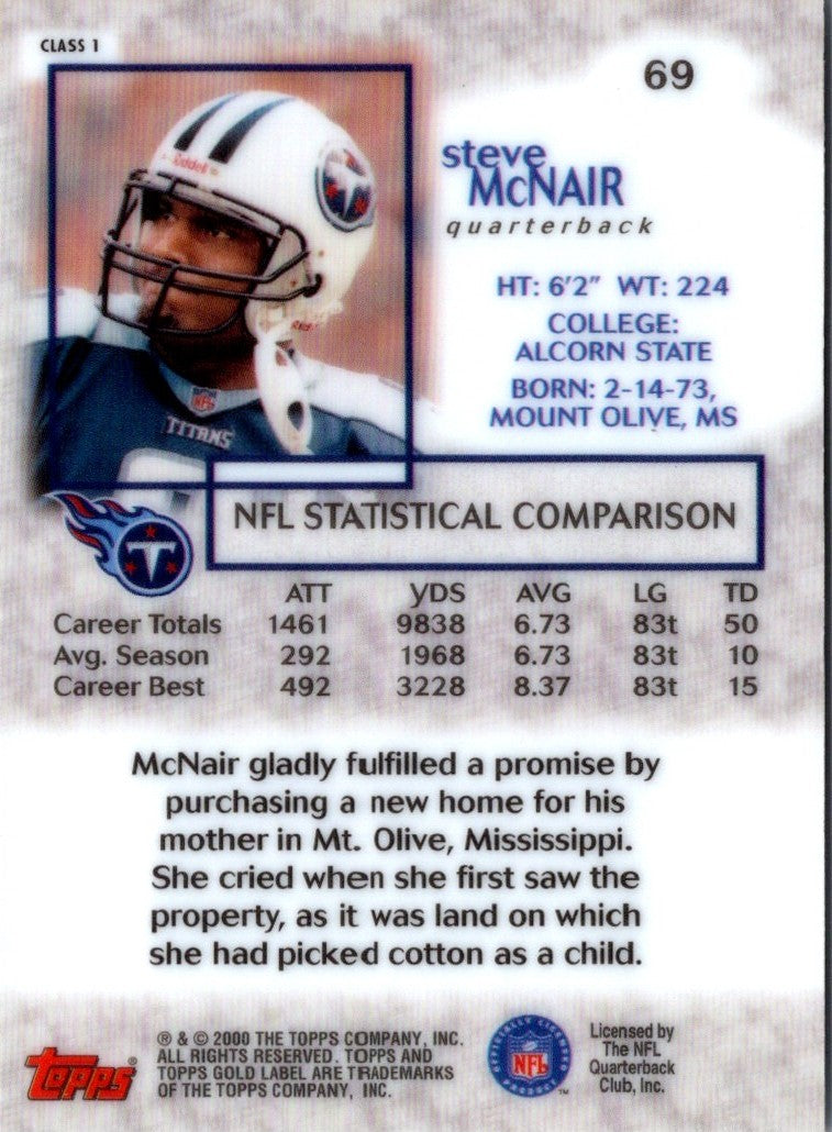 2000 Gold label Steve McNair