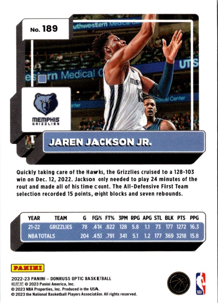 2022 Donruss Optic Jaren Jackson Jr.