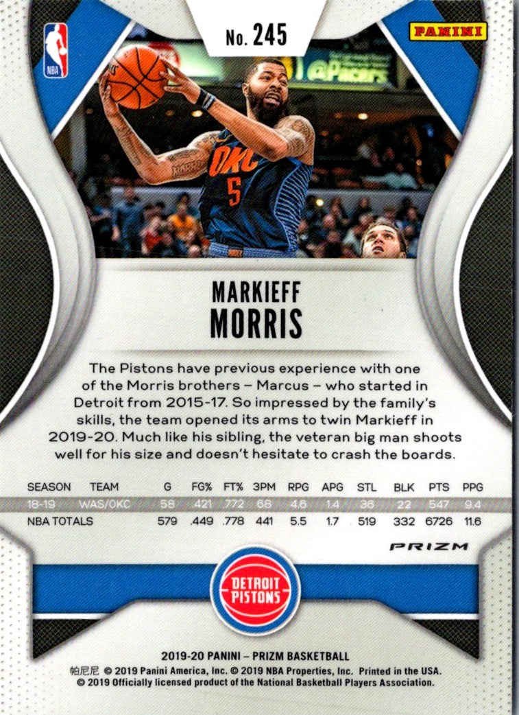 2019 Panini Prizm Prizms Blue Markieff Morris