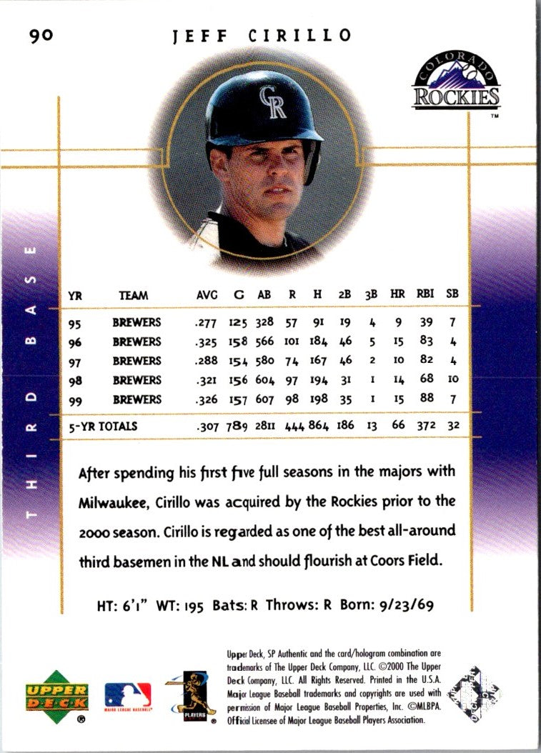2000 SP Authentic Jeff Cirillo