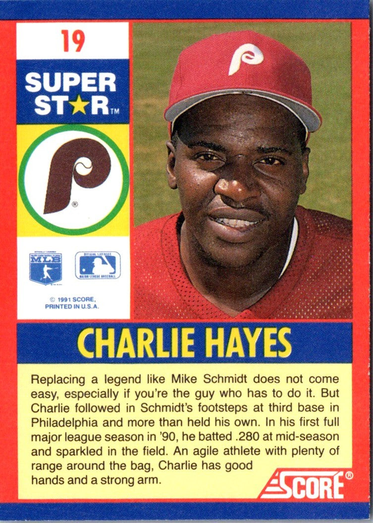 1991 Score 100 Superstars Charlie Hayes
