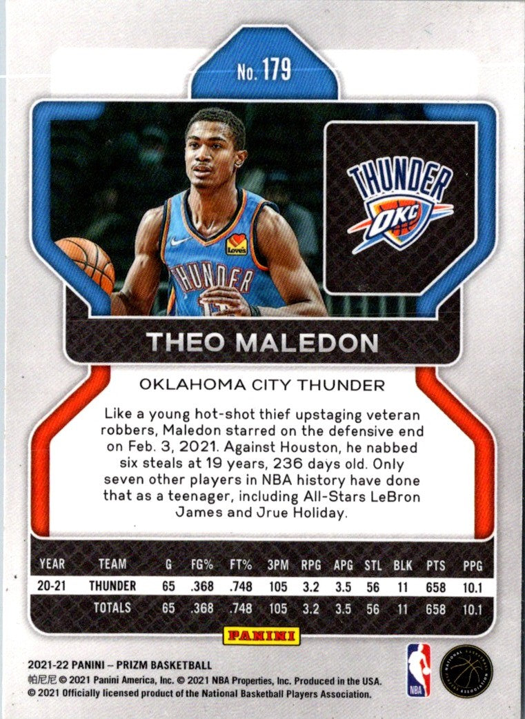 2021 Panini Prizm Blue Theo Maledon