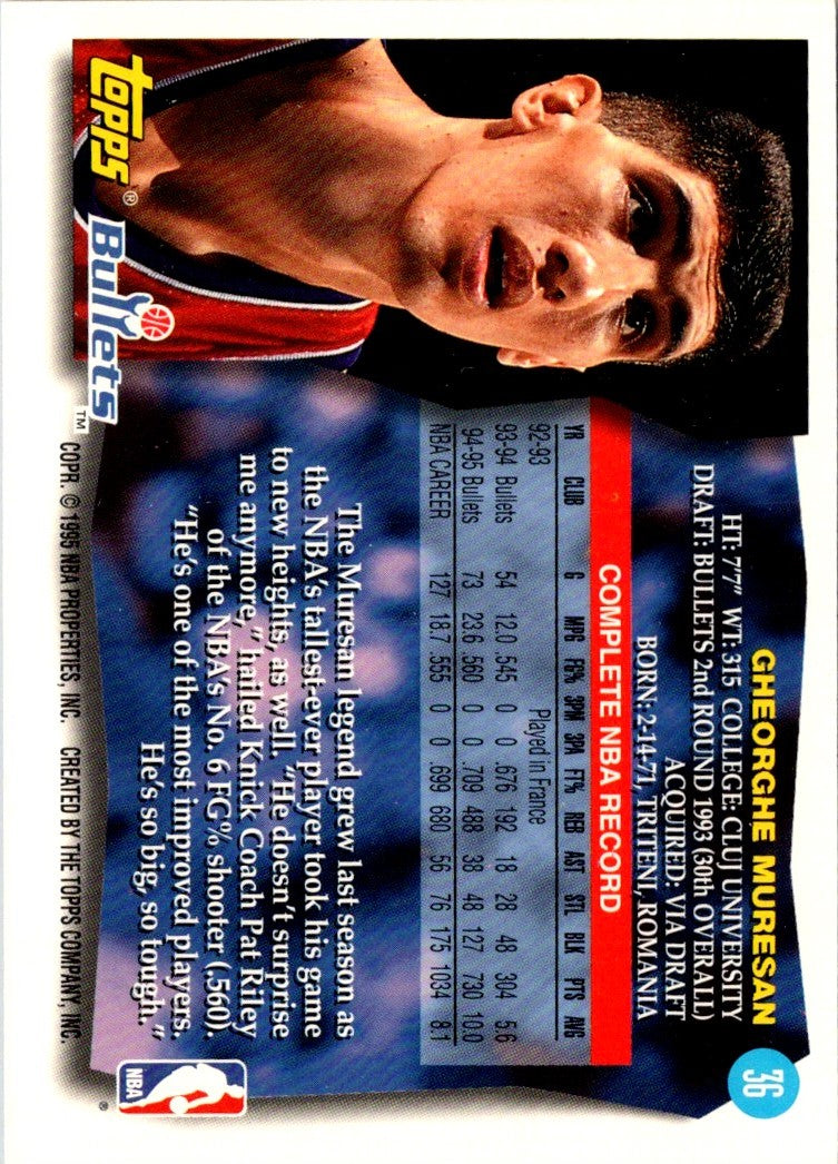 1995 Topps Gheorghe Muresan