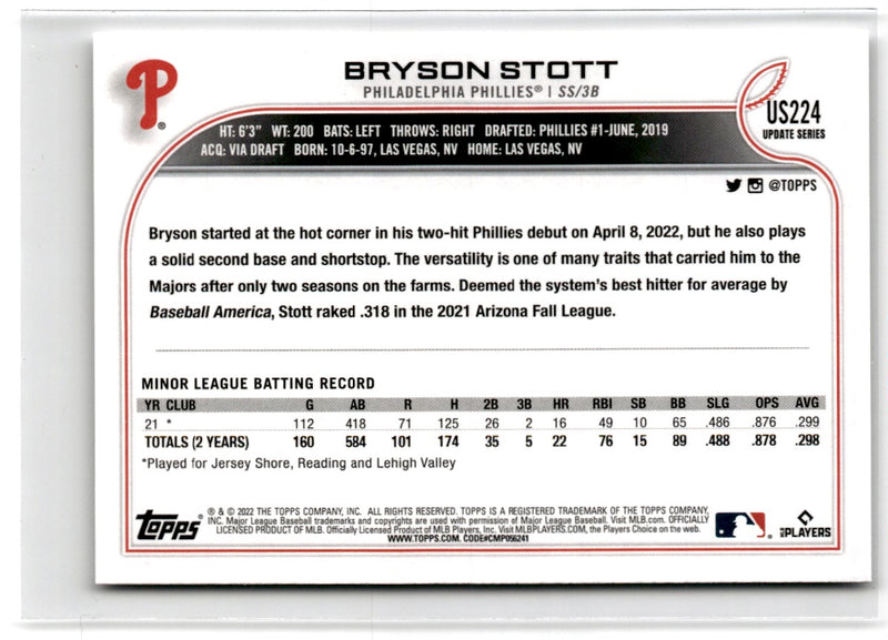 2022 Topps Update Bryson Stott