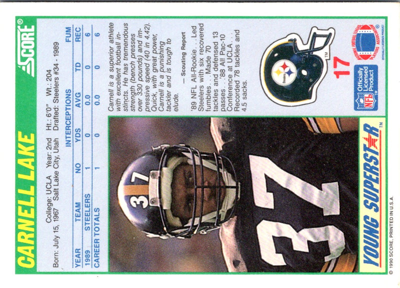 1990 Score Young Superstars Carnell Lake