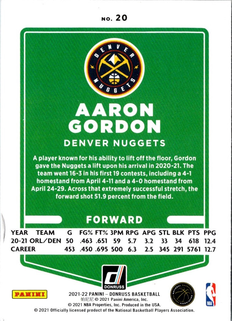 2021 Donruss Aaron Gordon