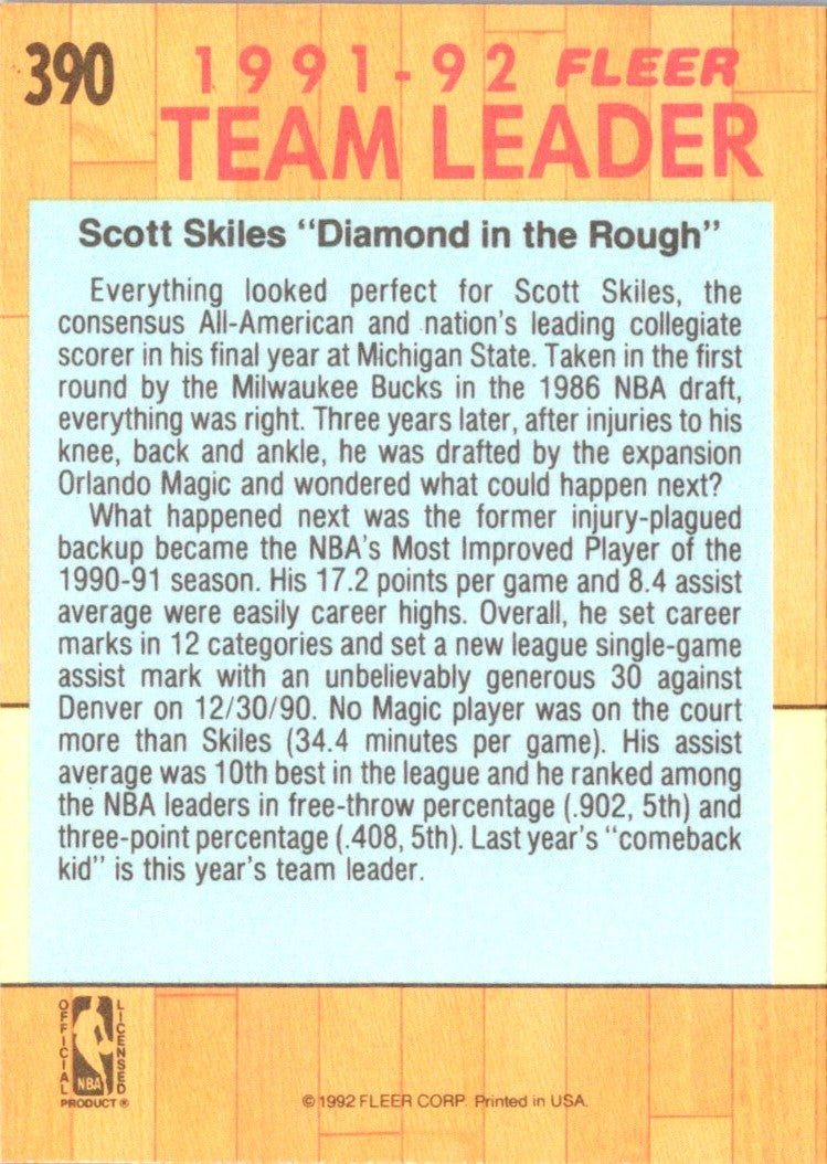 1991 Fleer Scott Skiles