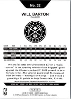 2018 Hoops Purple Will Barton #32
