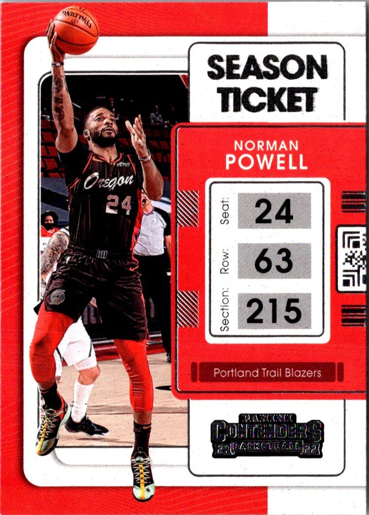 2021 Panini Contenders Game Ticket Red Norman Powell