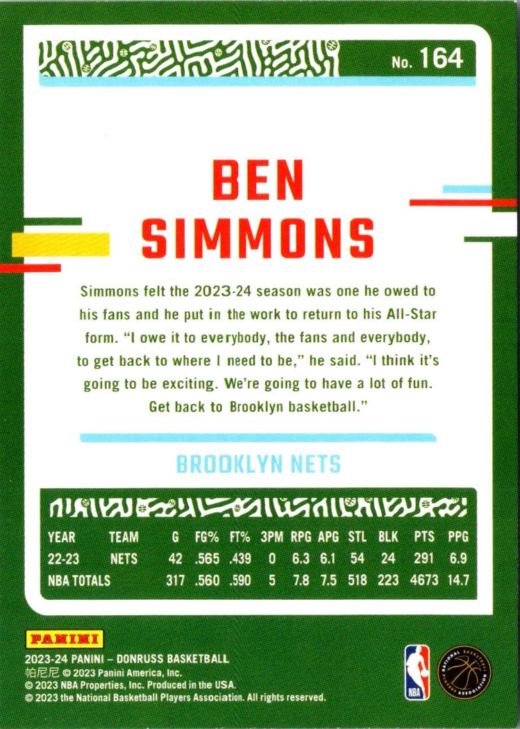 2023 Donruss Ben Simmons