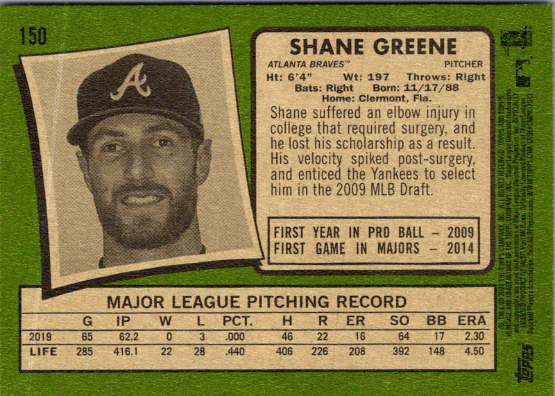 2020 Topps Heritage Shane Greene