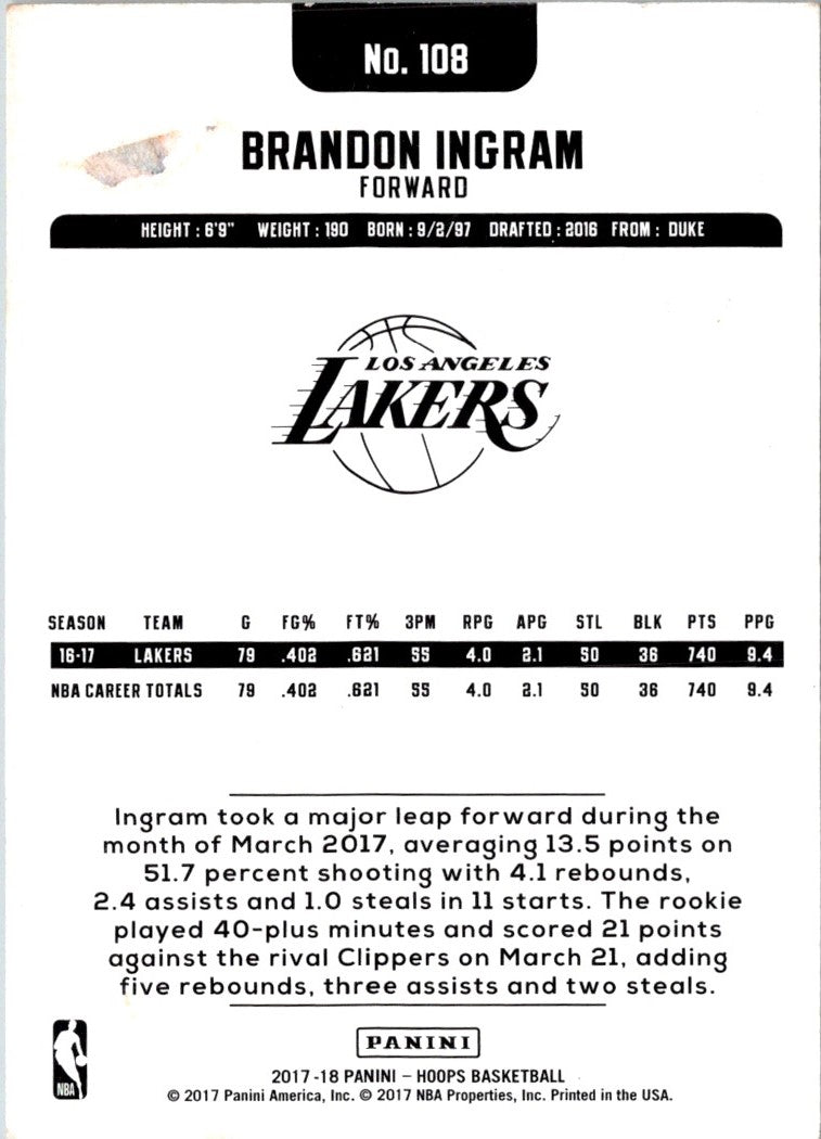 2017 Hoops Brandon Ingram