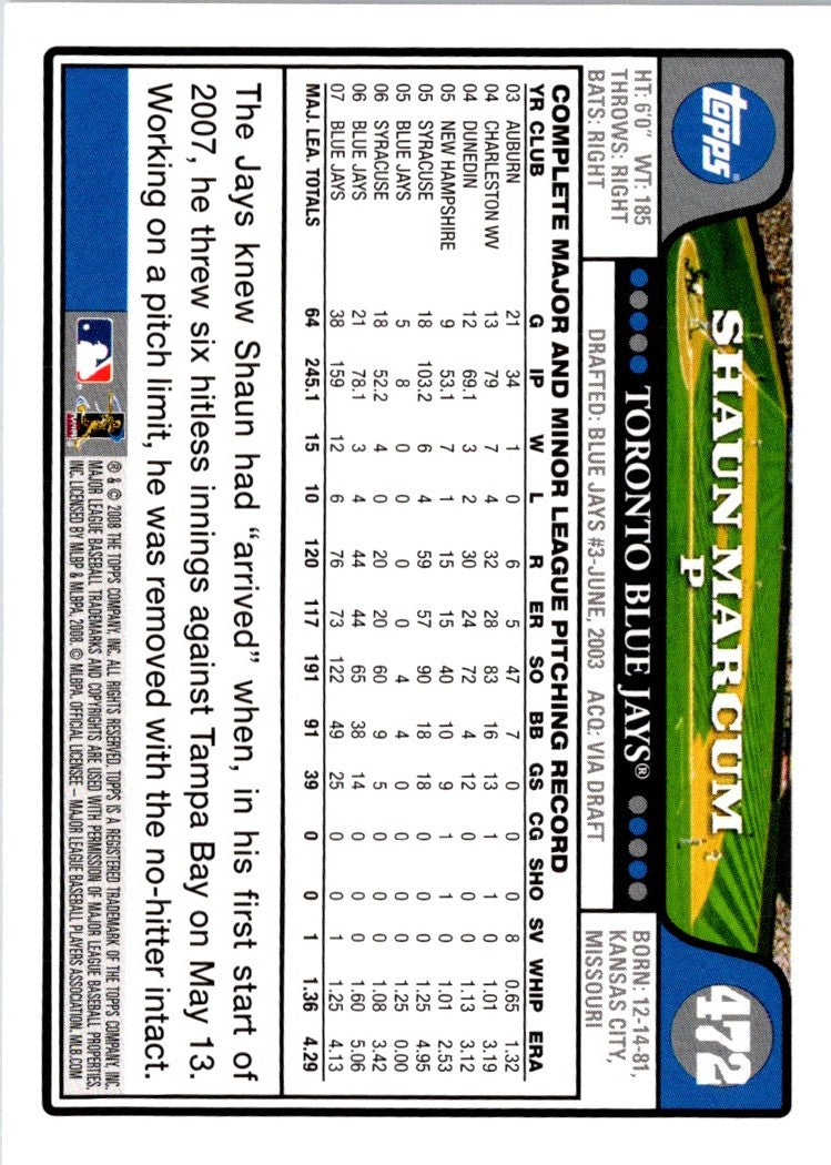 2008 Topps Shaun Marcum