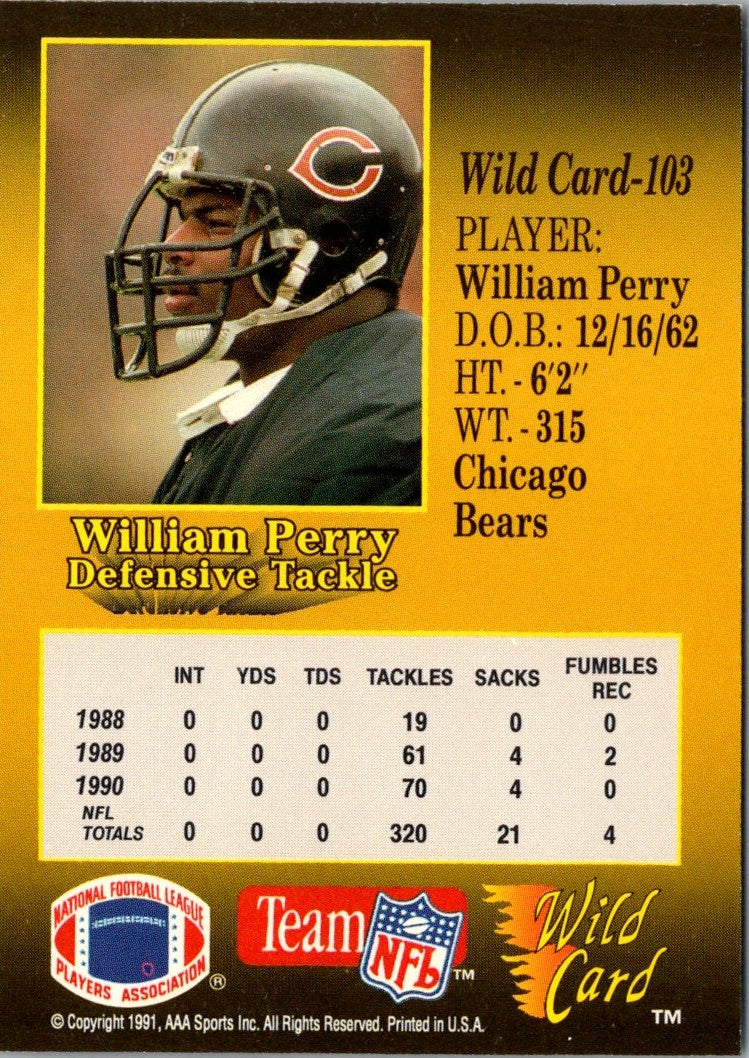 1991 Wild Card William Perry