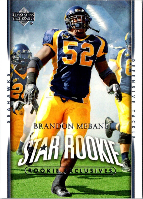 2007 Upper Deck Star Rookies Rookie Exclusives Edition Brandon Mebane #264