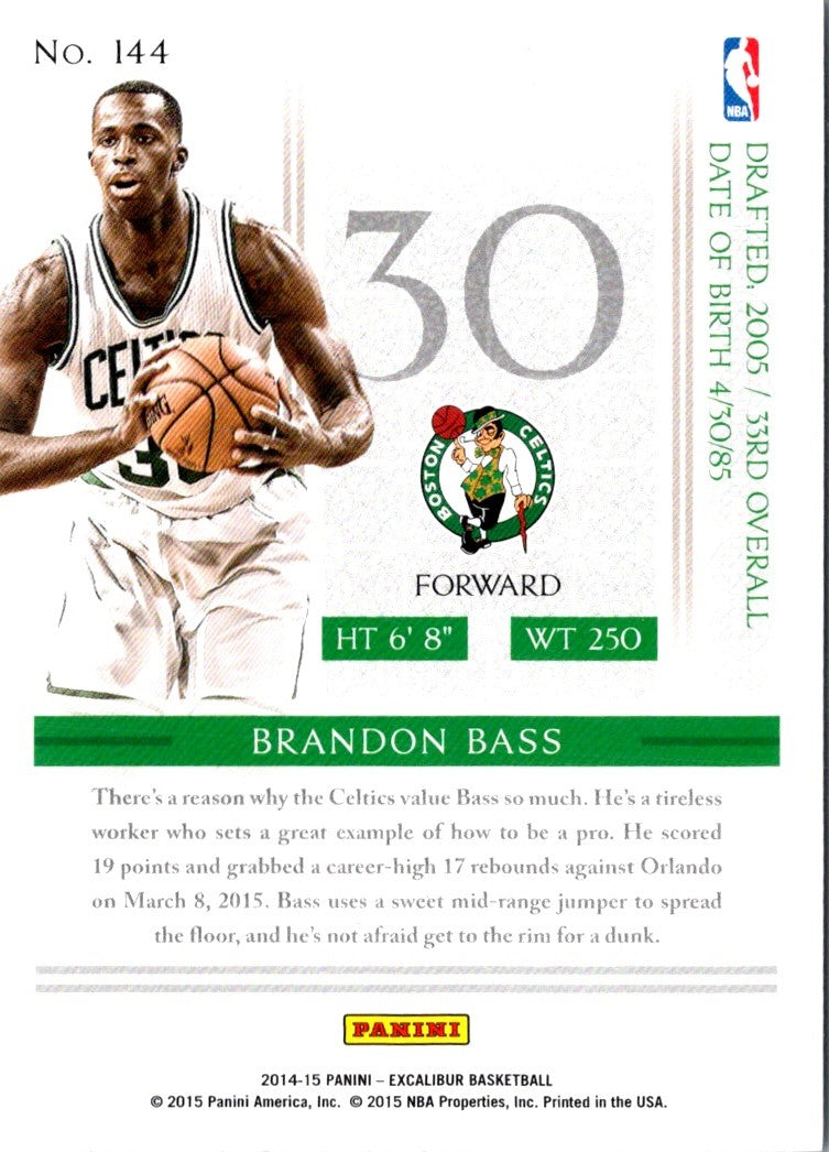 2014 Panini Excalibur Brandon Bass