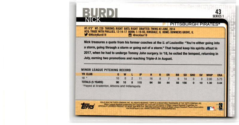 2019 Topps Nick Burdi