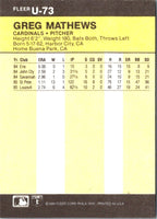 1986 Fleer Update Greg Mathews #U-73