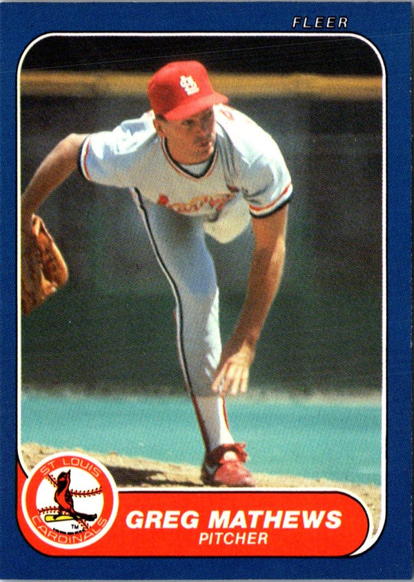 1986 Fleer Update Greg Mathews #U-73