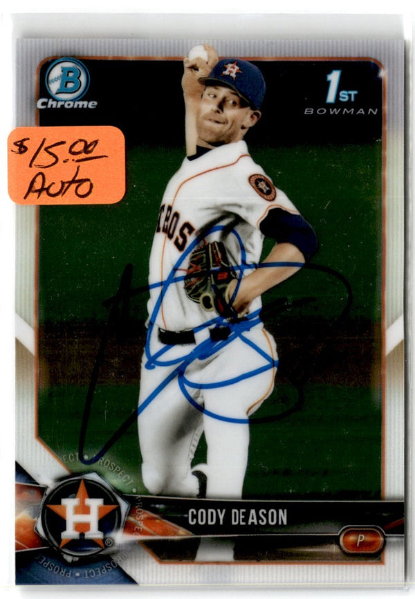 2018 Bowman Draft Chrome Cody Deason #BDC-194 Autograph Auto