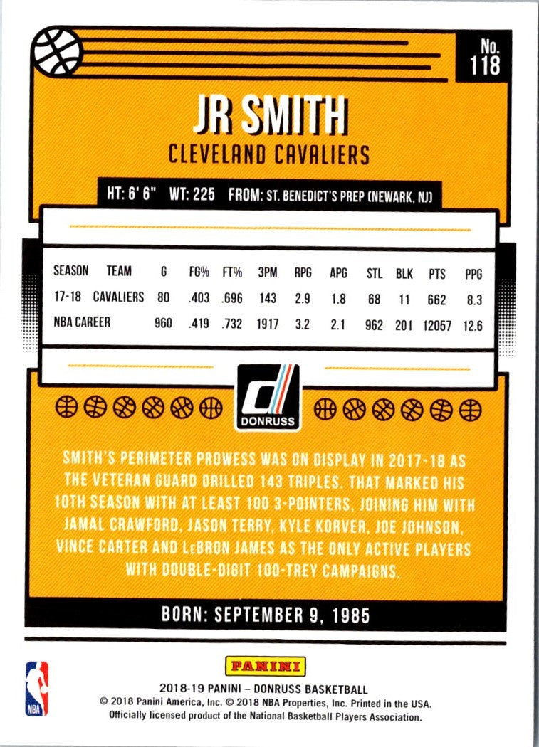 2018 Donruss Optic JR Smith